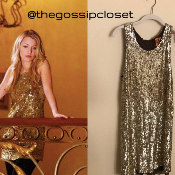 Tory Burch Dresses & Skirts - SOLD Tory Burch Gold Sequin Dress